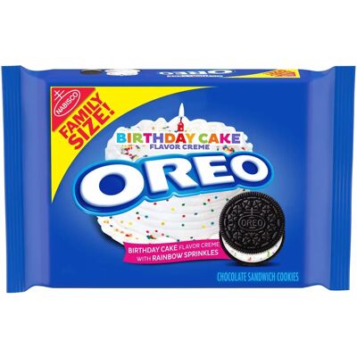 Oreo Family Size Birthday Cake Cookies - Chocolate Sandwich Snack Oreo Family Size Birthday Cake Cookies - Chocolate Sandwich Snack