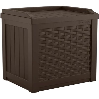 Suncast Java Storage Seat - 83L Plastic Garden Storage - Weatherproof Suncast Java Storage Seat - 83L Plastic Garden Storage - Weatherproof