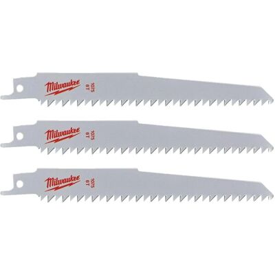 Milwaukee Modell 48001075 Säbelsägeblatt für Holz/Plastik - 150mm, 6 Zähne - Pack of 3 Milwaukee Modell 48001075 Säbelsägeblatt für Holz/Plastik - 150mm, 6 Zähne - Pack of 3