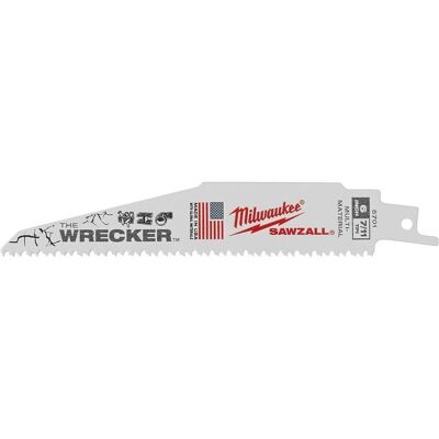 Hojas de sierra recíproca Milwaukee - 150mm, 8 TPI, Pack de 5 Hojas de sierra recíproca Milwaukee - 150mm, 8 TPI, Pack de 5
