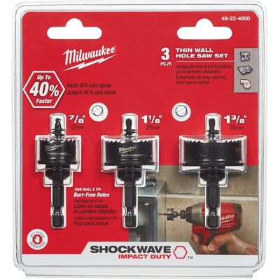Milwaukee Shockwave 49224800 - Juego de sierras de corona Milwaukee Shockwave 49224800 - Juego de sierras de corona