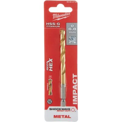 Milwaukee Röd Hex Titanbelagd Metallborr 6,8mm - Tung användning Milwaukee Röd Hex Titanbelagd Metallborr 6,8mm - Tung användning