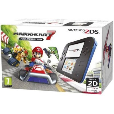 Nintendo 2DS - noir-bleu + Mario Kart 7 - Publicité Nintendo 2DS - noir-bleu + Mario Kart 7 - Publicité