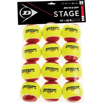 Bolas de tênis Stage 3 Vermelhas Dunlop - Crianças & Iniciantes, Quadra pequena Bolas de tênis Stage 3 Vermelhas Dunlop - Crianças & Iniciantes, Quadra pequena