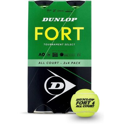 Bolas de tênis Dunlop Fort All Court - Pack 2x4 Bolas de tênis Dunlop Fort All Court - Pack 2x4