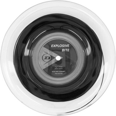 Dunlop Explosive Bite Polyester 200 M Tennissait - Premium, 1,27mm, Schwarz Dunlop Explosive Bite Polyester 200 M Tennissait - Premium, 1,27mm, Schwarz