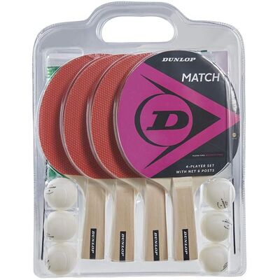 Dunlop - Modelo Conjunto de Tênis de Mesa - 4 Raquetes, 6 Bolas - Vermelho Dunlop - Modelo Conjunto de Tênis de Mesa - 4 Raquetes, 6 Bolas - Vermelho