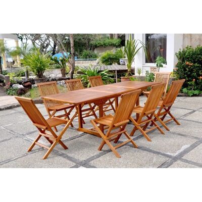 CONCEPT U Lubok Teaked Teak Garden 8 Personnes - Table Rectangle + 8 Chaises - Publicité CONCEPT U Lubok Teaked Teak Garden 8 Personnes - Table Rectangle + 8 Chaises - Publicité