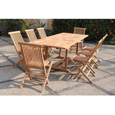 Set di Mobili da Giardino in Teak CONCEPT USINE per 8-10 Persone - Tavolo Rettangolare + 8 Sedie Set di Mobili da Giardino in Teak CONCEPT USINE per 8-10 Persone - Tavolo Rettangolare + 8 Sedie