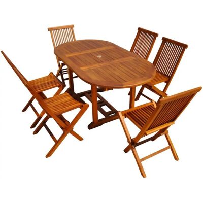 Concept-Usine Lubok - Table de jardin et 6 chaises - Teck, Rectangulaire - Extérieur - Publicité Concept-Usine Lubok - Table de jardin et 6 chaises - Teck, Rectangulaire - Extérieur - Publicité