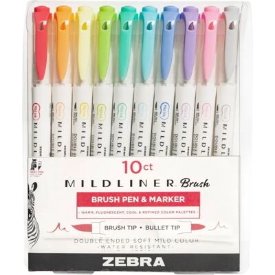 Zebra Pen Mildliner marker do podkreślania z podwójną końcówką - Zestaw 10 kolorów Zebra Pen Mildliner marker do podkreślania z podwójną końcówką - Zestaw 10 kolorów