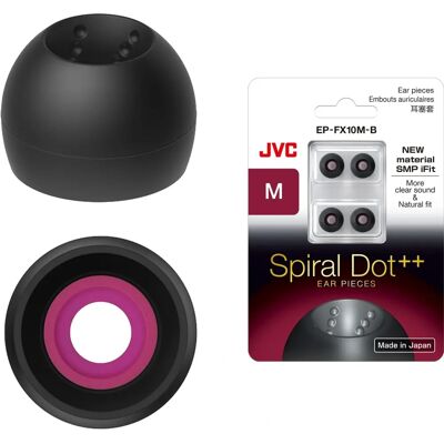JVC EPFX10 Öronspetsar - Spiralprick, set med 4, små till stora JVC EPFX10 Öronspetsar - Spiralprick, set med 4, små till stora