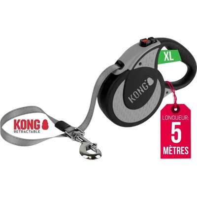 Correa Retráctil para Perro KONG Ultimate - 5m Gris - Grande Correa Retráctil para Perro KONG Ultimate - 5m Gris - Grande