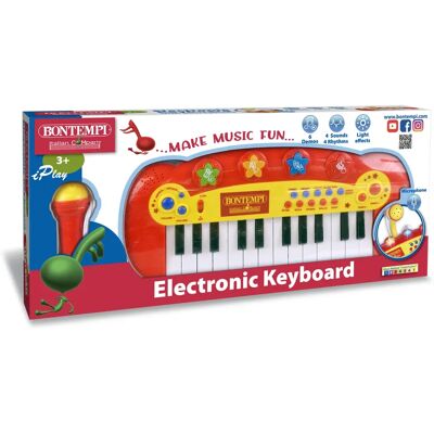 Bontempi Elektroniskt Keyboard - 24 Tangenter, Microfon, Blinkande Ljusshow Bontempi Elektroniskt Keyboard - 24 Tangenter, Microfon, Blinkande Ljusshow