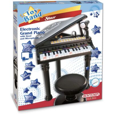 Bontempi Elektronisches Flügelklavier - 31 Tasten, Mikrofon, Hocker Bontempi Elektronisches Flügelklavier - 31 Tasten, Mikrofon, Hocker