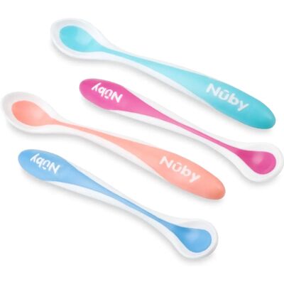 Posate per bambini Nuby - Confezione da 2 - Verde - Da 4 mesi - Aiuto per mangiare da soli Posate per bambini Nuby - Confezione da 2 - Verde - Da 4 mesi - Aiuto per mangiare da soli
