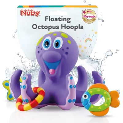 Nuby Polpo Viola Galleggiante Con 3 Anelli Hoopla - Bad Toy Nuby Polpo Viola Galleggiante Con 3 Anelli Hoopla - Bad Toy