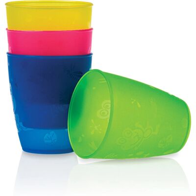 Nuby 4er Set bunte Kindertassen - 300 ml Nuby 4er Set bunte Kindertassen - 300 ml