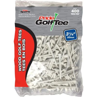 PRIDE Golf Tees – 83mm – Pack de 400 – Blanc - Publicité PRIDE Golf Tees – 83mm – Pack de 400 – Blanc - Publicité