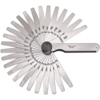 Starrett 66T Medidor de espesores - Juego de 26 piezas, 0.0015-0.025in Starrett 66T Medidor de espesores - Juego de 26 piezas, 0.0015-0.025in