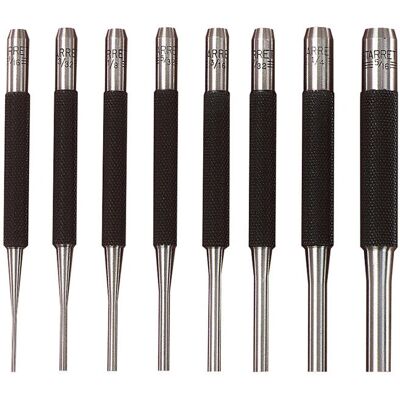 Starrett S565PC Pin Punch Set - 8 Piece, Hardened, Knurled Handle Starrett S565PC Pin Punch Set - 8 Piece, Hardened, Knurled Handle
