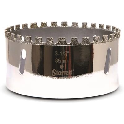 Starrett 89mm 3 1/2" Diamond Grit Holesaw - Cutting Stone and Ceramic Starrett 89mm 3 1/2" Diamond Grit Holesaw - Cutting Stone and Ceramic
