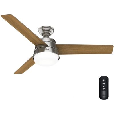 Hunter Finley L Nickel - Reversible Ceiling Fan with Light & Remote Hunter Finley L Nickel - Reversible Ceiling Fan with Light & Remote