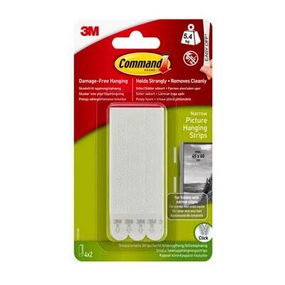 3M Model 17207 White Narrow Picture Hanging Strips - Picture Hanging Strips 3M Model 17207 White Narrow Picture Hanging Strips - Picture Hanging Strips
