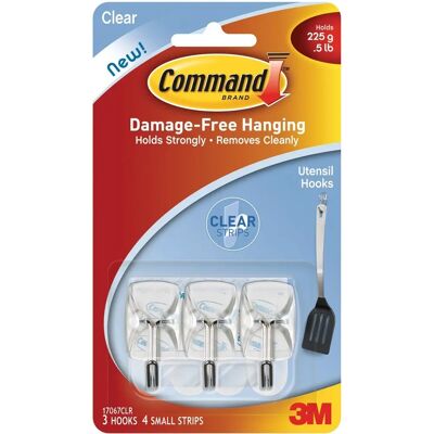 Command Clear Hooks Small Damage-Free - Hooks & Strips Command Clear Hooks Small Damage-Free - Hooks & Strips