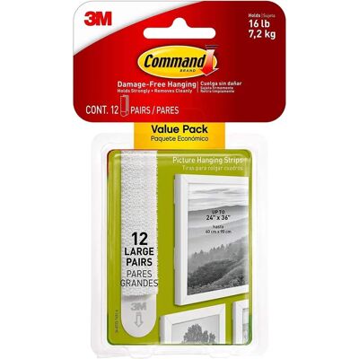 3M Command Large Picture Hanging Strips White - Picture Hanging Strips 3M Command Large Picture Hanging Strips White - Picture Hanging Strips