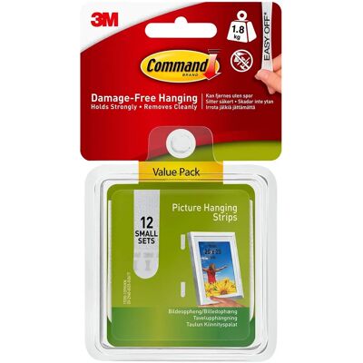 3M Command Small Picture Hanging Strips White - 12 Sets 3M Command Small Picture Hanging Strips White - 12 Sets