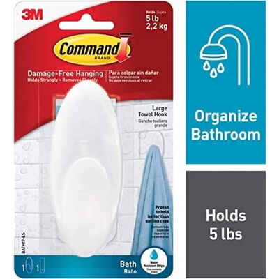 3M Command badehåndklædeholder - Vandafvisende - Hvid 3M Command badehåndklædeholder - Vandafvisende - Hvid