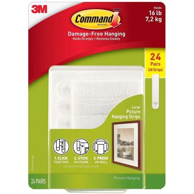 Command Large Picture & Frame Hanging Strips - 24 Pair Command Large Picture & Frame Hanging Strips - 24 Pair