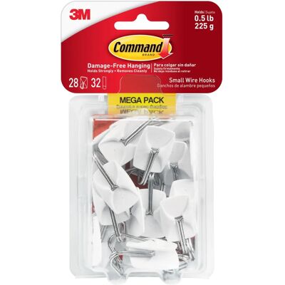 3M - MMM17067MPES - White - Pack of 28 - Wire Hook 3M - MMM17067MPES - White - Pack of 28 - Wire Hook