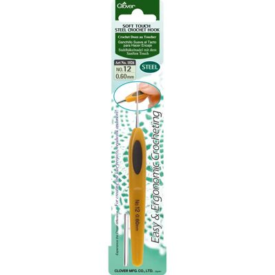 Gancho de ganchillo de acero Soft Touch de Clover - 0,60mm - 1026/12 Gancho de ganchillo de acero Soft Touch de Clover - 0,60mm - 1026/12