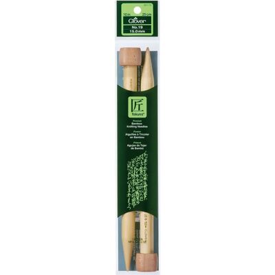 Clover - Takumi Bamboo - 10" - 19/15mm - Aiguille à tricoter - Publicité Clover - Takumi Bamboo - 10" - 19/15mm - Aiguille à tricoter - Publicité