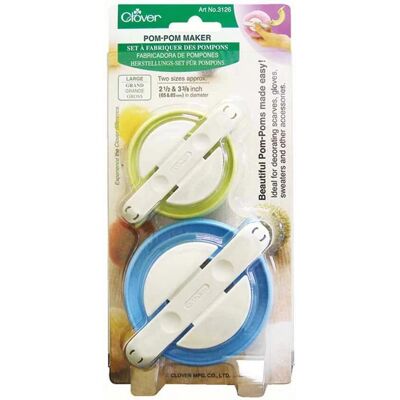 Clover Large Pom Pom Makers - Blue/Green - Pom Pom Maker Clover Large Pom Pom Makers - Blue/Green - Pom Pom Maker