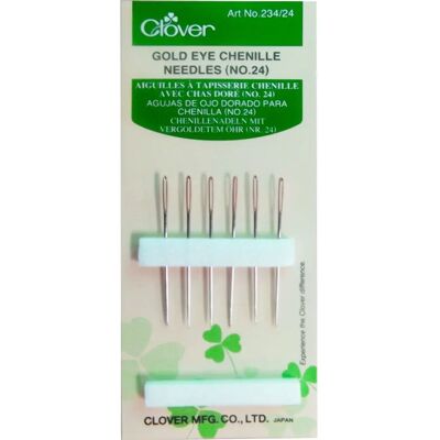 Clover Modelo 24 Agulhas com Olho de Ouro - Pacote com 6 Clover Modelo 24 Agulhas com Olho de Ouro - Pacote com 6