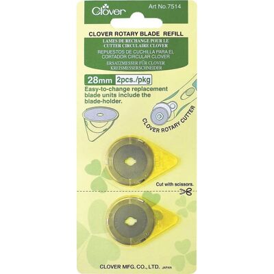 Clover Modell 7514 - Rotationsklingen Nachfüllset - 28mm, 2er Pack Clover Modell 7514 - Rotationsklingen Nachfüllset - 28mm, 2er Pack