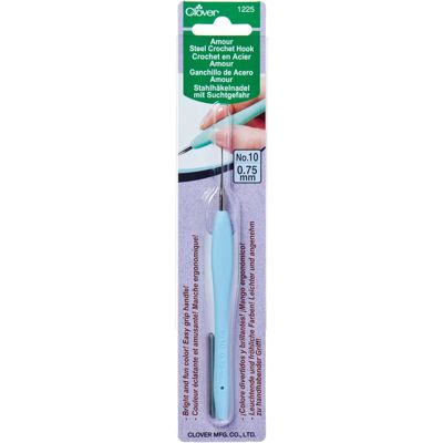 Clover Amour Stalen Haaknaald - 0,75mm - 15cm - Haakgereedschap Clover Amour Stalen Haaknaald - 0,75mm - 15cm - Haakgereedschap