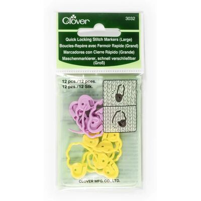 Marcadores de Ponto de Costura Clover de Trava Rápida - 12 Peças Marcadores de Ponto de Costura Clover de Trava Rápida - 12 Peças