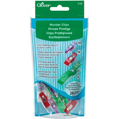 Clover Wonder Clips Assortment - 26 Pieces - Fabric Holders Clover Wonder Clips Assortment - 26 Pieces - Fabric Holders