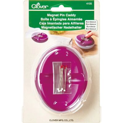 Clover Caddy magnético para alfileres - Burdeos - Diseño magnético para fácil recolección Clover Caddy magnético para alfileres - Burdeos - Diseño magnético para fácil recolección