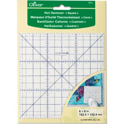 Clover Model: Square Hot Hemmer - Heat Resistant Ruler for Quilting & Ironing Clover Model: Square Hot Hemmer - Heat Resistant Ruler for Quilting & Ironing
