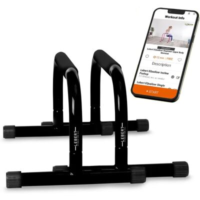 Lebert Fitness Parallettes - Supporte jusqu’à 180 Kg - Noir - Parallettes - Publicité Lebert Fitness Parallettes - Supporte jusqu’à 180 Kg - Noir - Parallettes - Publicité
