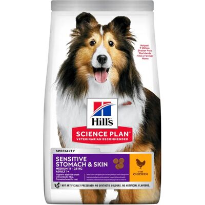 Hill's Science Plan Canine Adult Sensitive Stomach & Skin med kyckling - torrfoder - 2,5 kg Hill's Science Plan Canine Adult Sensitive Stomach & Skin med kyckling - torrfoder - 2,5 kg