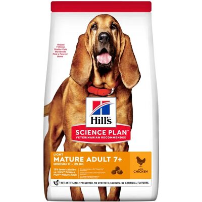 Hill's Science Plan Canine Dojrzały Dorosły 7+ Średni Lekki Kurczak - 14kg Hill's Science Plan Canine Dojrzały Dorosły 7+ Średni Lekki Kurczak - 14kg
