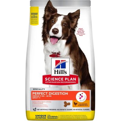 Hill's Science Plan Canine Perfekt Matsmältning Vuxen Medium Kyckling & Ris Torrfoder - 14kg Hill's Science Plan Canine Perfekt Matsmältning Vuxen Medium Kyckling & Ris Torrfoder - 14kg