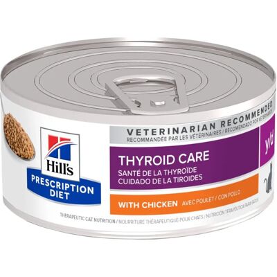 Hill's Prescription Diet Feline cura della tiroide y/d cibo in scatola 156g Hill's Prescription Diet Feline cura della tiroide y/d cibo in scatola 156g