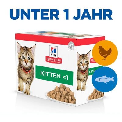 Hill's Science Plan Sélection Préférée Nourriture humide pour chatons poulet/poisson océan 12x85g - Publicité Hill's Science Plan Sélection Préférée Nourriture humide pour chatons poulet/poisson océan 12x85g - Publicité